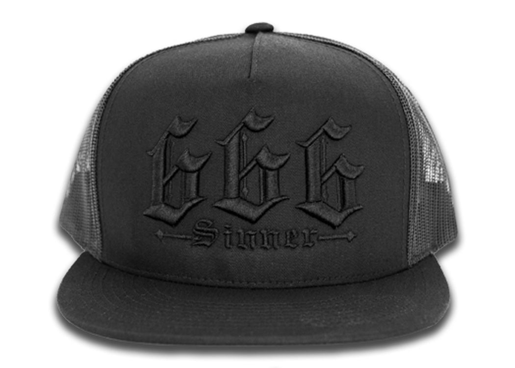 666 Trucker Cap - Black On Black