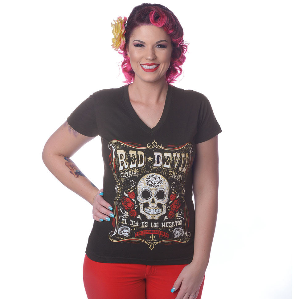 Dia De Los Muertos V-Neck