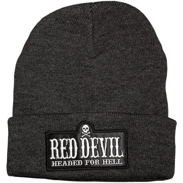 Winter beanie with mini skull headed for hell tattoo rock alternative rebel