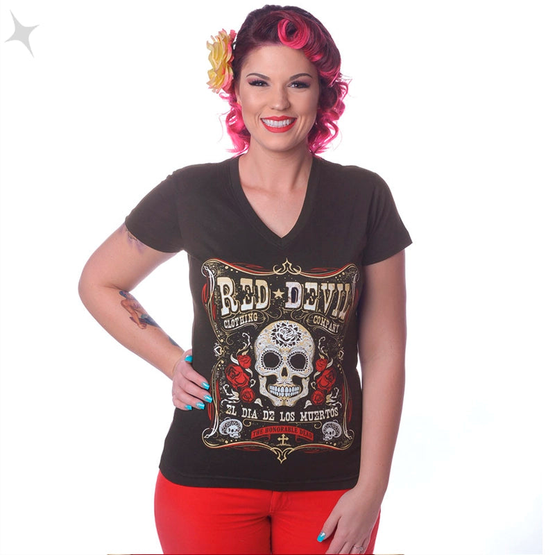 Dia De Los Muertos V-Neck