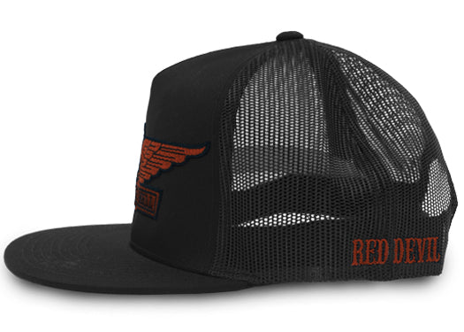 Black With Grey Mesh Hat, Raise 'em Apparel Logo Hat, Black Cap 